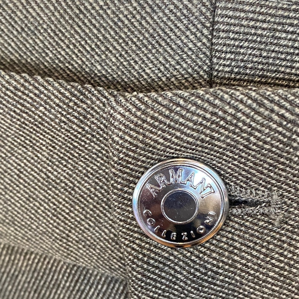 Armani Collezioni Wool Blend Brown Tan Trousers Pants Luxury Designer Minimalist - Picture 3 of 16